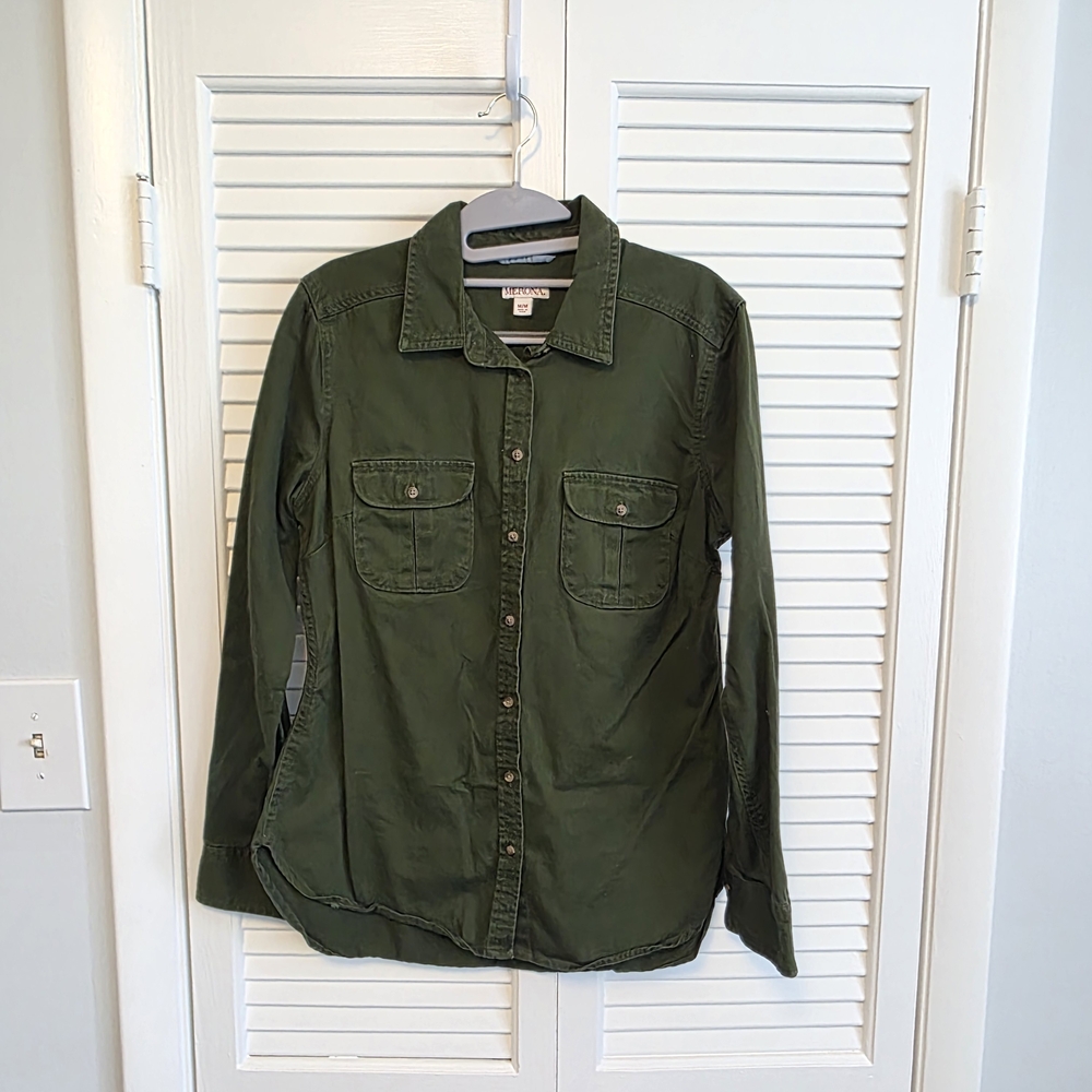 Merona Olive Green Button Down Utility Shirt